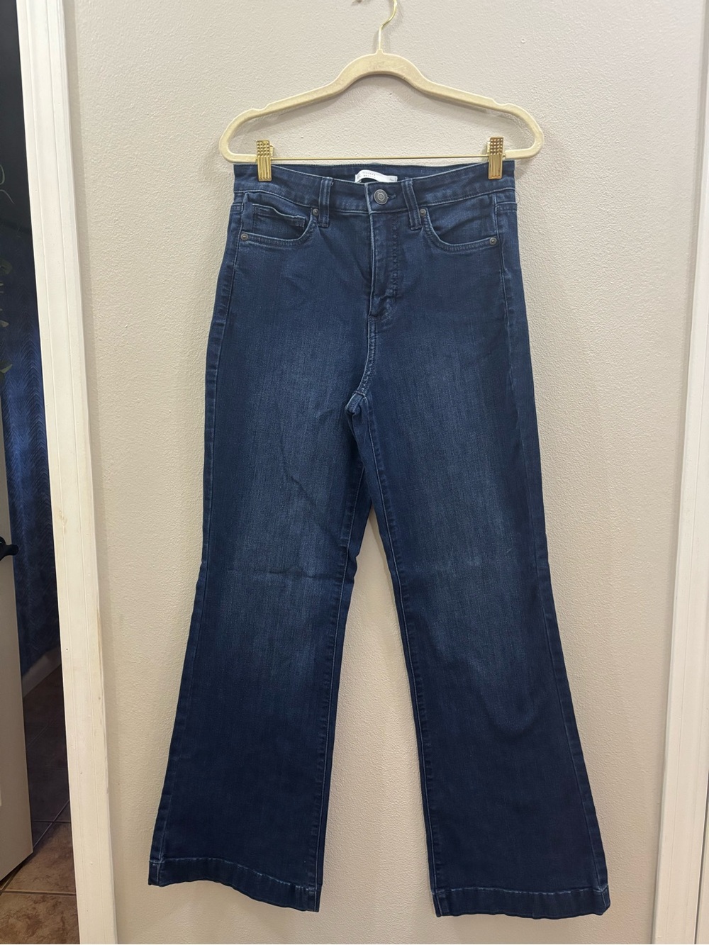 LC Lauren Conrad Dark Indigo High-Rise Wide-Leg Jeans